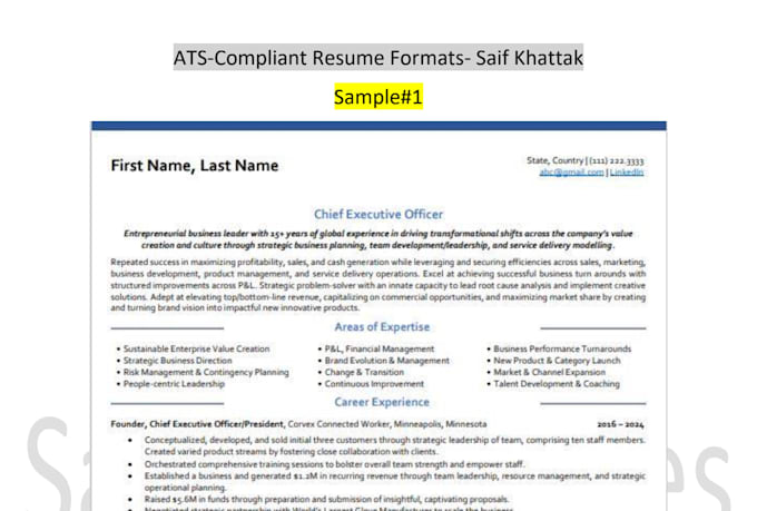 develop an ats compliant resume, tailored cover letter, and linkedin profile